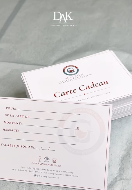 Carte cadeau Maison Gourmenian